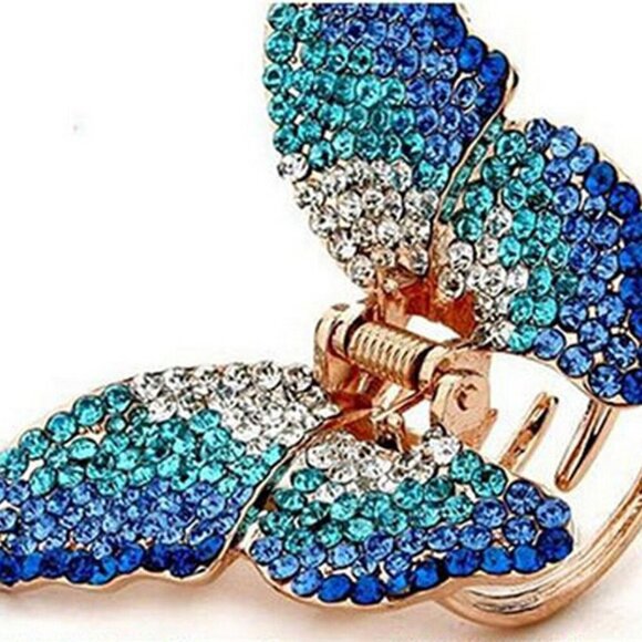 1PC Elegant Butterfly Hairpin Fancy Rhinestones Claw Clip Jaw Clips for Women La - Picture 3 of 5